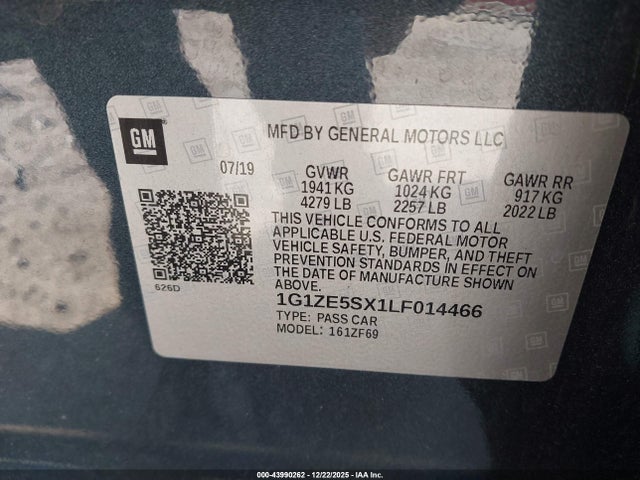 1G1ZE5SX1LF014466 Chevrolet Malibu Fwd Premier