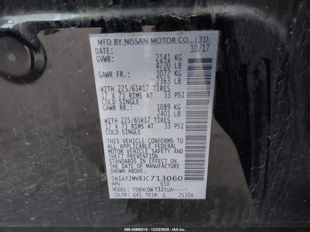 5N1AT2MV8JC713060 Nissan ROGUE SV