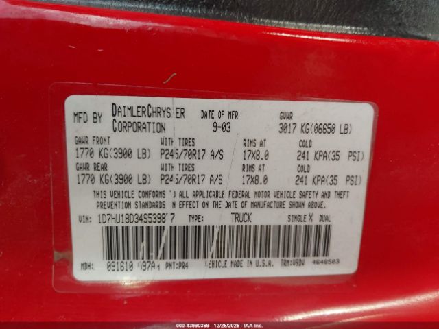 2004 DODGE RAM 1500 1D7HU18D34S539877 Photo 8