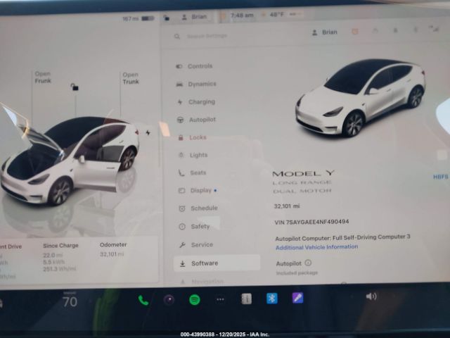 2022 TESLA MODEL Y 7SAYGAEE4NF490494 Photo 6
