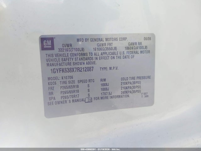 2007 CADILLAC ESCALADE 1GYFK638X7R212087 Photo 8