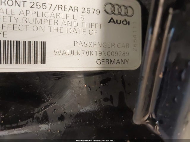 2009 AUDI A4 WAULK78K19N009289 Photo 8