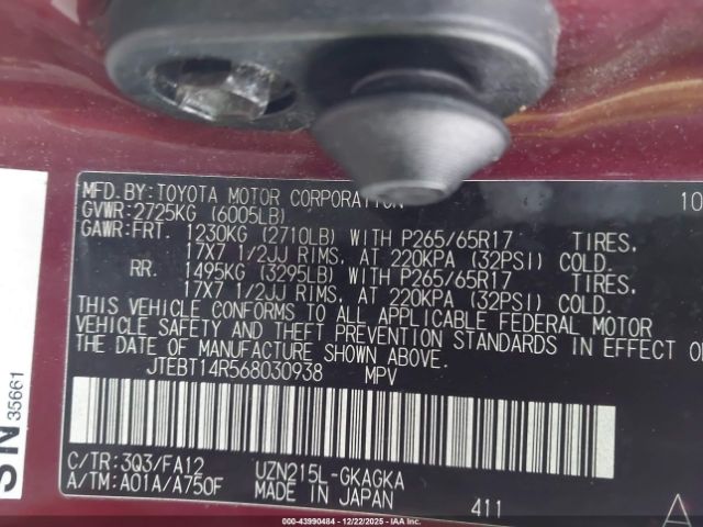 2006 TOYOTA 4RUNNER JTEBT14R568030938 Photo 8