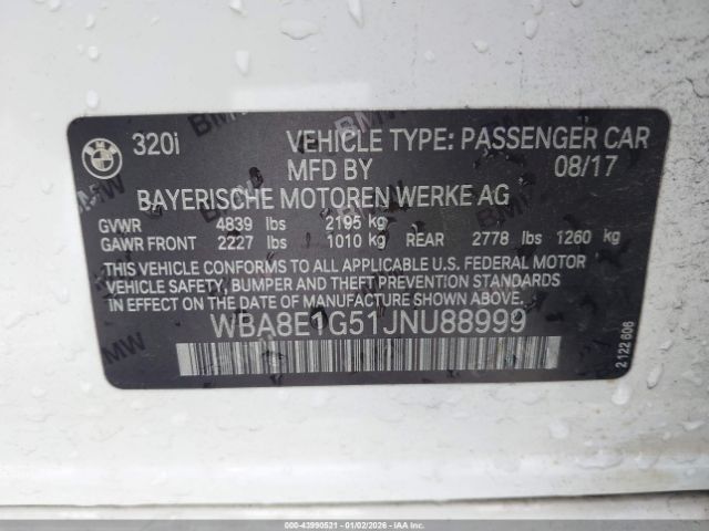 2018 BMW 320I WBA8E1G51JNU88999 Photo 8