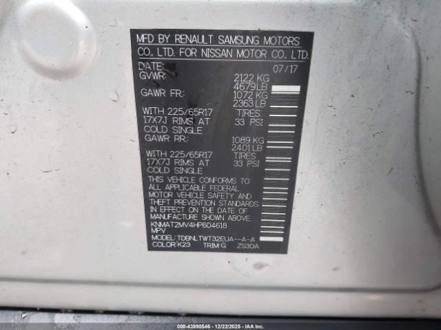 2017 NISSAN ROGUE KNMAT2MV4HP604618 Photo 8