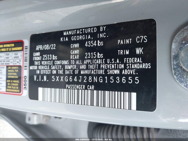 5XXG64J28NG153655 KIA K5 Gt-line
