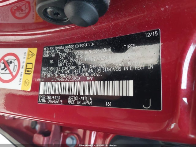 43990607 :رقم المزاد ، JTJYARBZ0G2028828 vin ، 2016 Lexus Nx 200t مزاد بيع