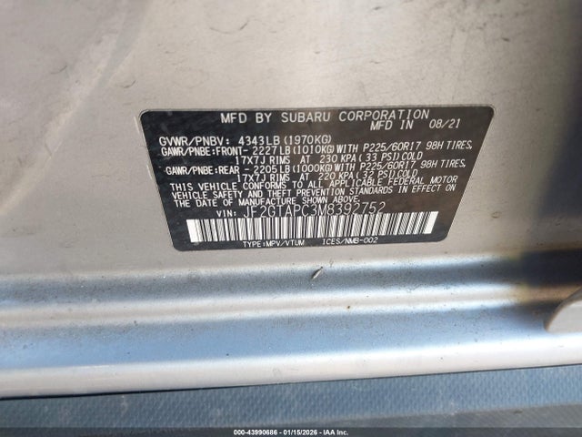 JF2GTAPC3M8392752 Subaru Crosstrek Premium