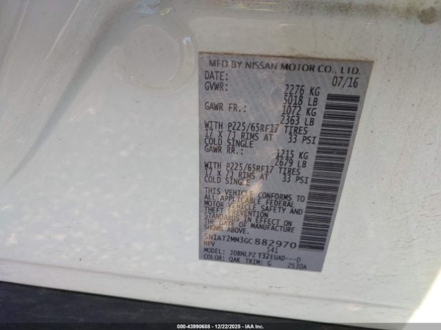 2016 NISSAN ROGUE 5N1AT2MM3GC882970 Photo 8