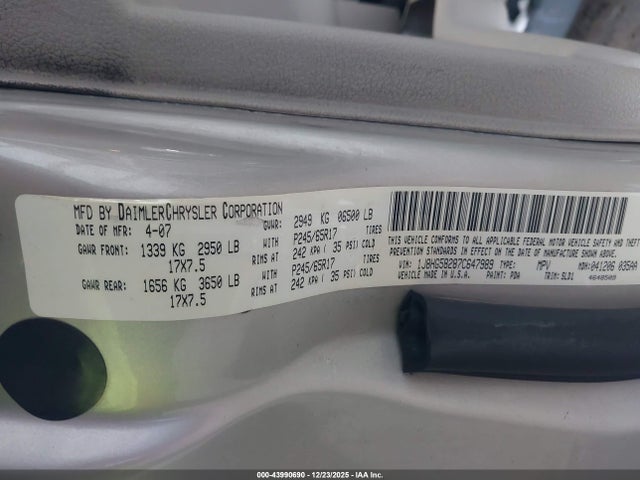 2007 JEEP COMMANDER 1J8HG58287C647989 Photo 8