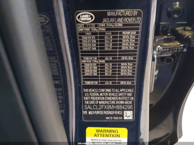 2021 LAND ROVER DISCOVERY SPORT SALCL2FX9MH884296 Photo 8