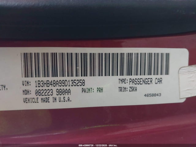 2009 DODGE CALIBER 1B3HB48A99D135258 Photo 8