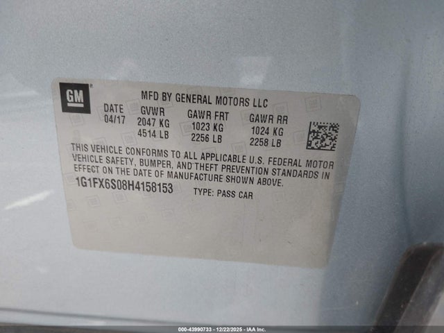 1G1FX6S08H4158153 Chevrolet Bolt Ev Premier