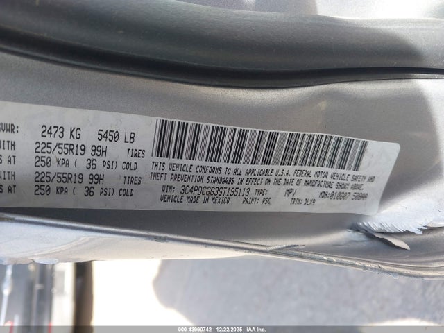 2016 Dodge Journey Crossroad Plus მანქანა იყიდება აუქციონზე, vin: 3C4PDCGG3GT195113, აუქციონის ნომერი: 43990742