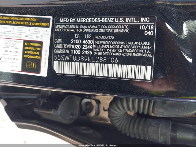 55SWF8DB9KU288106 Mercedes-Benz C 300