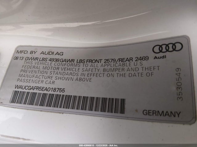 2014 AUDI S5 WAUCGAFR5EA018755 Photo 8