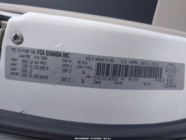 Chrysler Pacifica Touring-l Plus 2018 2C4RC1EG7JR290285 Image 9