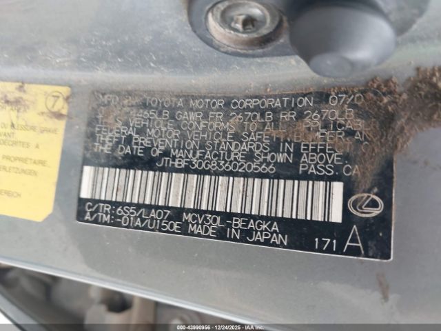 2003 LEXUS ES 300 JTHBF30G836020566 Photo 8