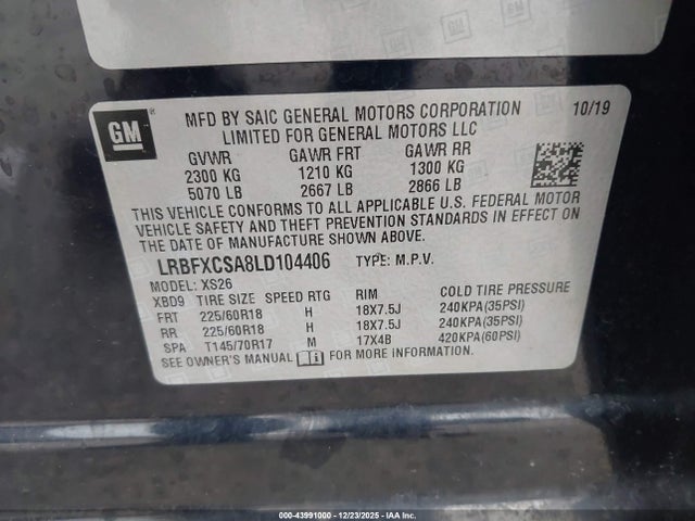 Buick Envision Fwd Essence 2020 LRBFXCSA8LD104406 Image 9