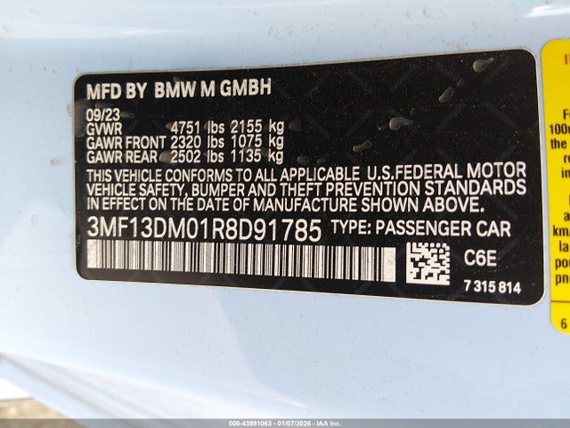 2024 BMW M2 3MF13DM01R8D91785 Photo 8
