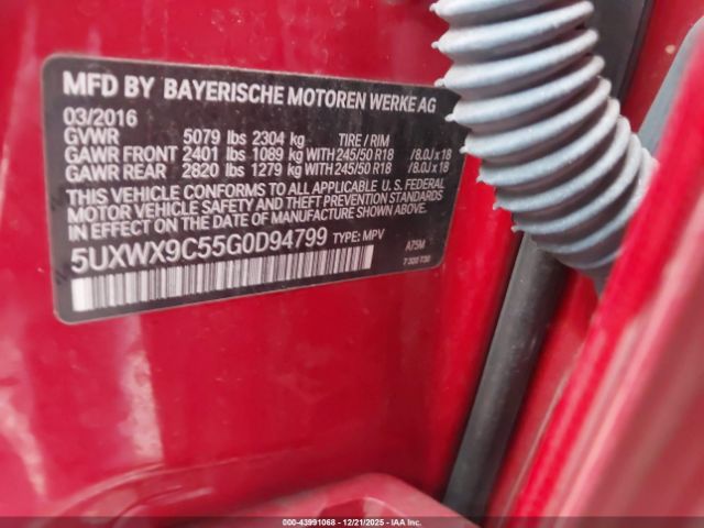 2016 BMW X3 5UXWX9C55G0D94799 Photo 8