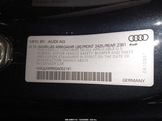 2013 AUDI A5 WAULFAFRXDA052191 Photo 8