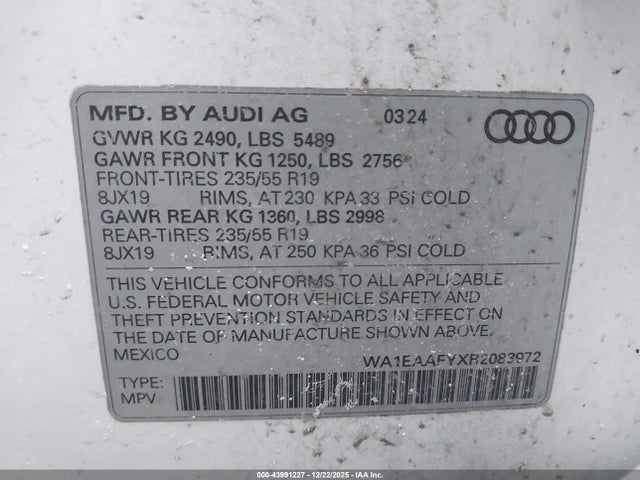 2024 AUDI Q5 WA1EAAFYXR2083972 Photo 8