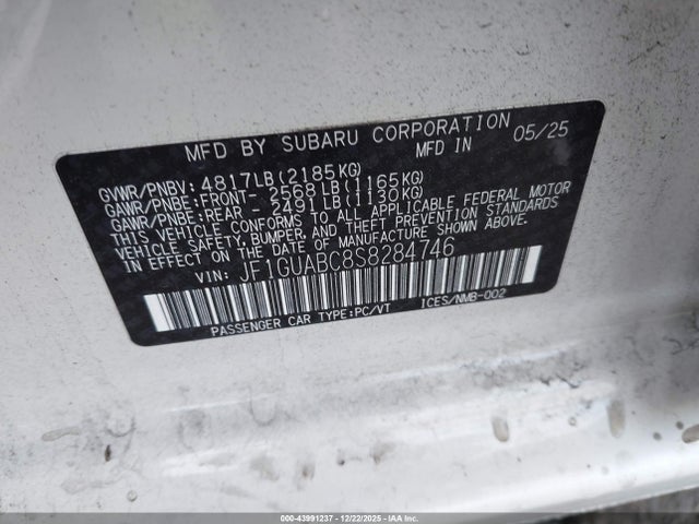 Subaru Impreza Base 5-door 2025 JF1GUABC8S8284746 Image 9
