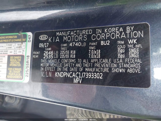 KIA Sportage Ex 2018 KNDPNCAC1J7393302 Image 9