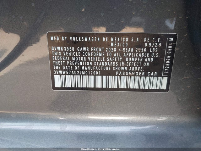 Volkswagen Golf 1.4t Tsi 2020 3VWW57AU2LM017001 Image 9