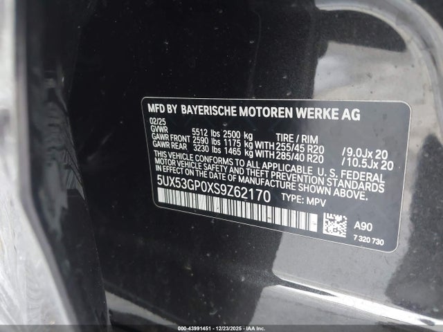 5UX53GP0XS9Z62170 BMW X3 30 Xdrive