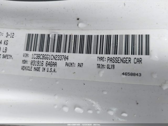 2012 CHRYSLER 200 1C3BCBGG1CN233704 Photo 8