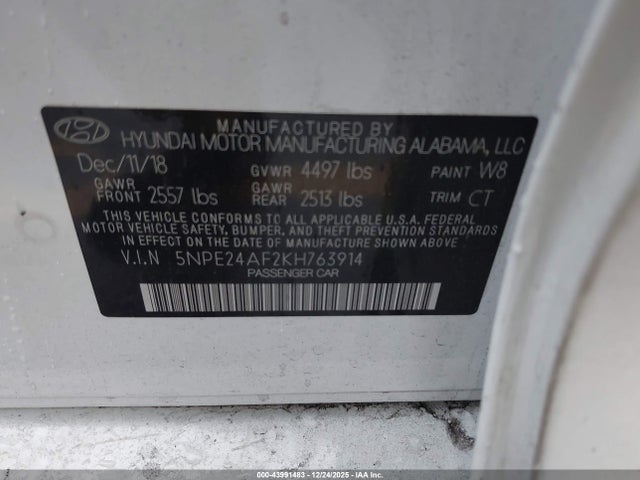 Hyundai SONATA SE 2019 5NPE24AF2KH763914 Image 9