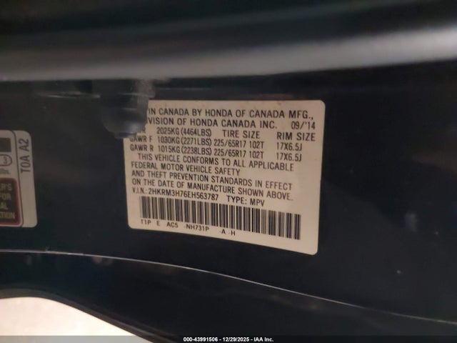 Honda Cr-v Ex-l 2014 2HKRM3H76EH563787 Image 9