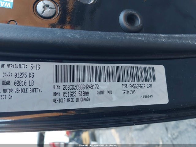 2C3CDZC98GH249172 Dodge Challenger