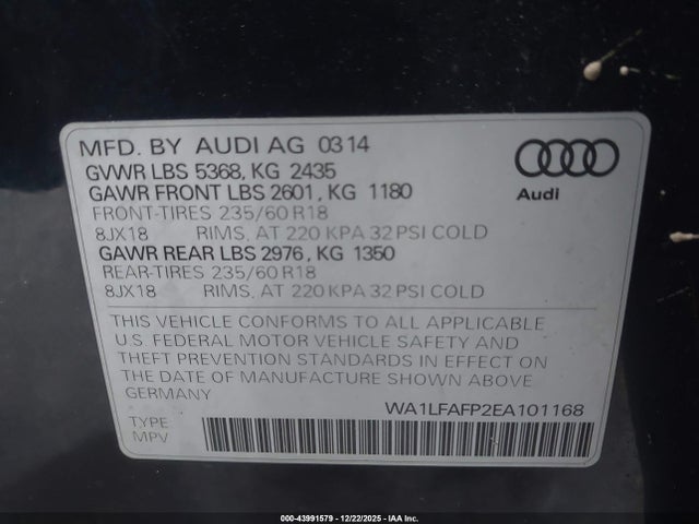 2014 AUDI Q5 WA1LFAFP2EA101168 Photo 8