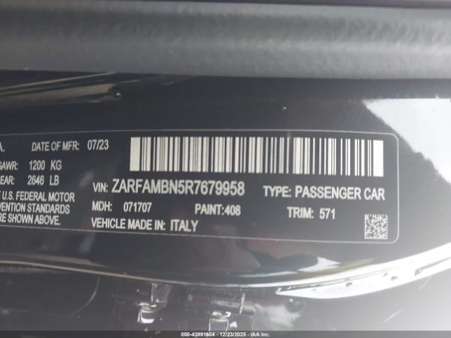 2024 ALFA ROMEO GIULIA ZARFAMBN5R7679958 Photo 8