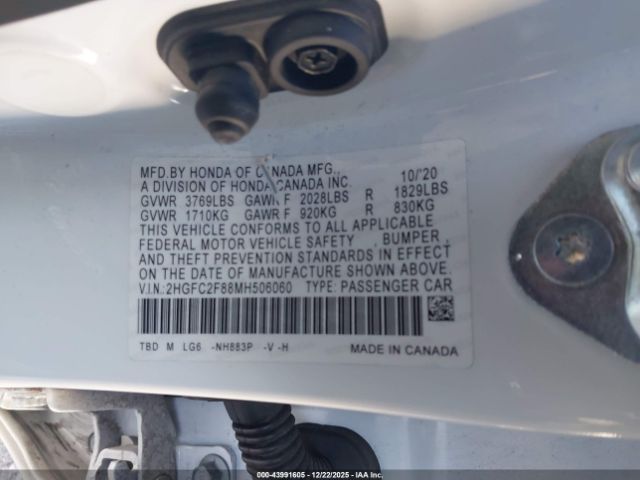 2021 HONDA CIVIC 2HGFC2F88MH506060 Photo 8