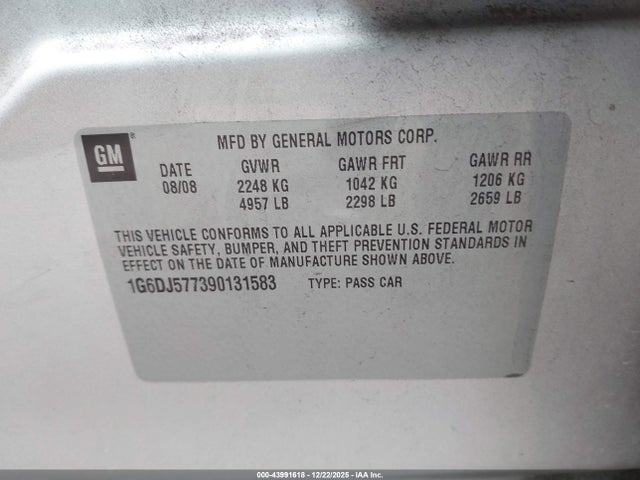 2009 CADILLAC CTS 1G6DJ577390131583 Photo 8