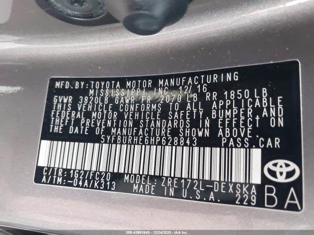 2017 TOYOTA COROLLA 5YFBURHE6HP628843 Photo 8