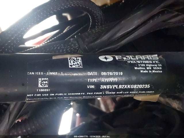 3NSVPL92XKG820235 Polaris Rzr Xp 4 Turbo S