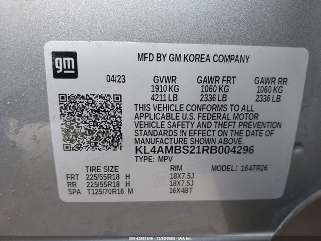 Aukcja sprzedaży 2024 Buick Encore Gx Preferred Fwd, vin: KL4AMBS21RB004296, numer aukcji: 43991846