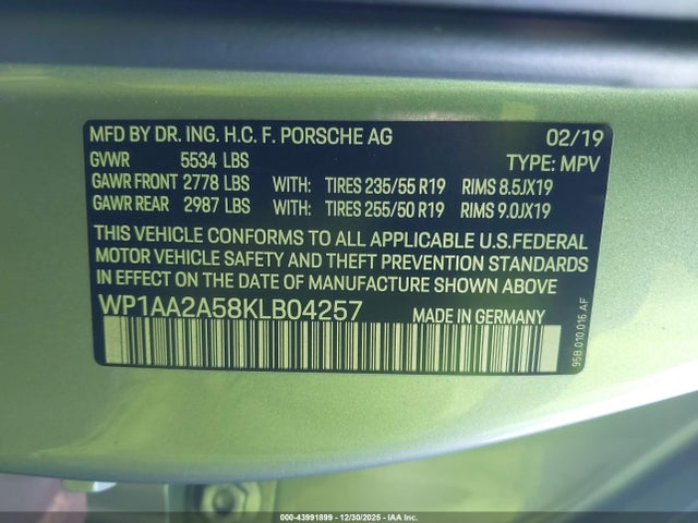 2019 PORSCHE MACAN WP1AA2A58KLB04257 Photo 8