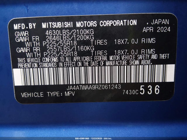 2024 MITSUBISHI ECLIPSE CROSS JA4ATWAA9RZ061243 Photo 8