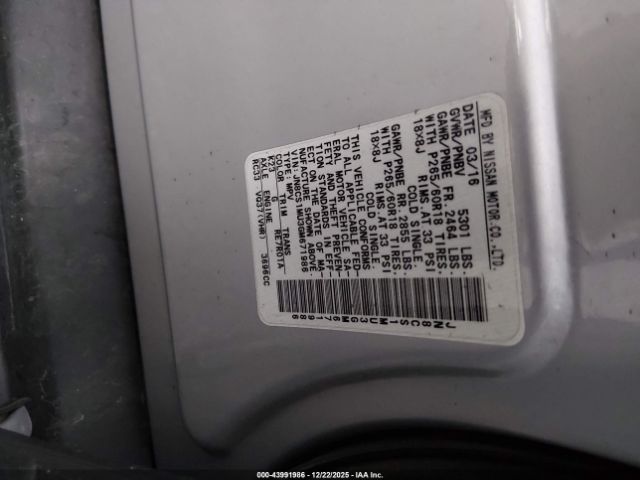 2016 INFINITI QX70 JN8CS1MU3GM671986 Photo 8