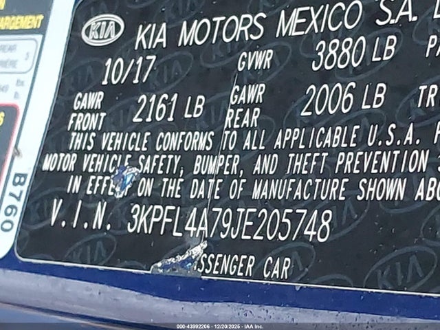 KIA FORTE LX 2018 3KPFL4A79JE205748 Image 9