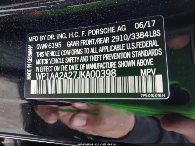 2018 PORSCHE CAYENNE WP1AA2A27JKA00398 Photo 8