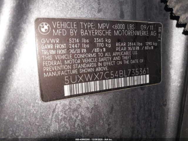 2011 BMW X3 5UXWX7C54BL735361 Photo 8