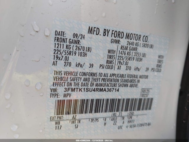 Ford Mustang Mach-e Select 2024 3FMTK1SU4RMA36714 Image 9