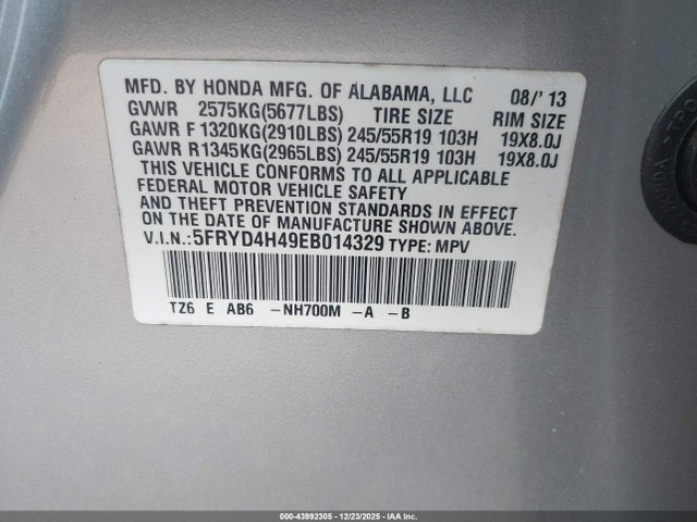 2014 ACURA MDX 5FRYD4H49EB014329 Photo 8